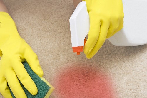 Professional move in cleaning in a bright empty living room