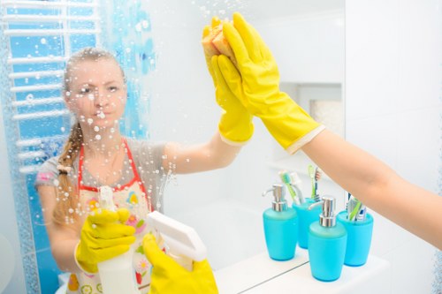 Room-by-room deep cleaning in a home interior